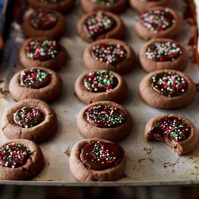 chocolate thumbprint cookies