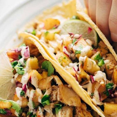 Chili Lime Fish Tacos on a plate.
