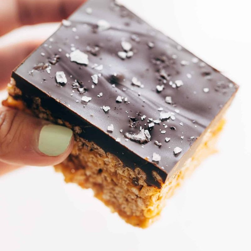 Scotcheroo held by a hand.