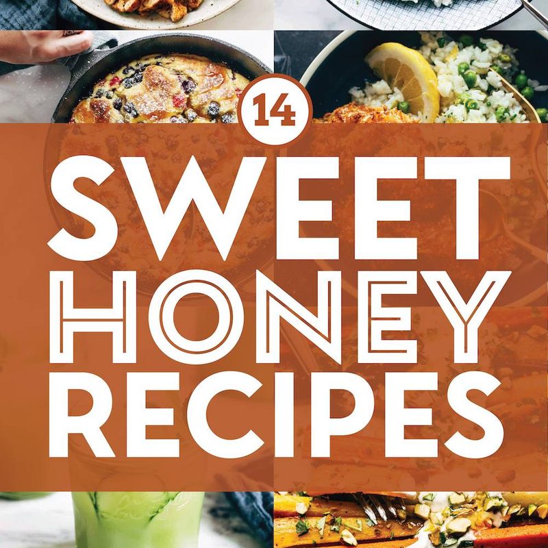 Collage of honey recipes