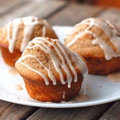 A picture of <span class="fn">Small Batch Vanilla-Glazed Apple Cinnamon Muffins
